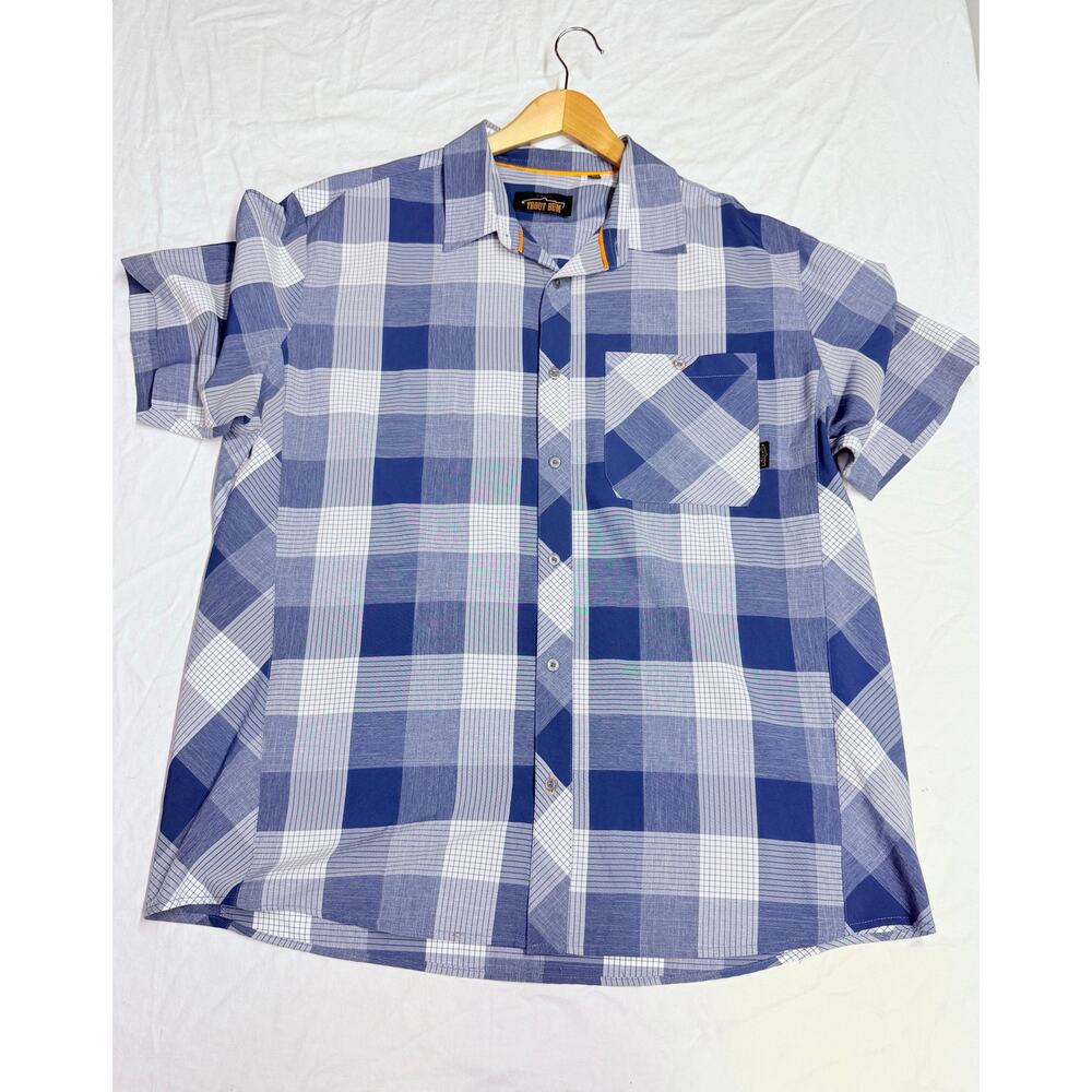 Orvis Trout Bum Men’s XL Blue Plaid  Buttons  Button Down Shirt short sleeve